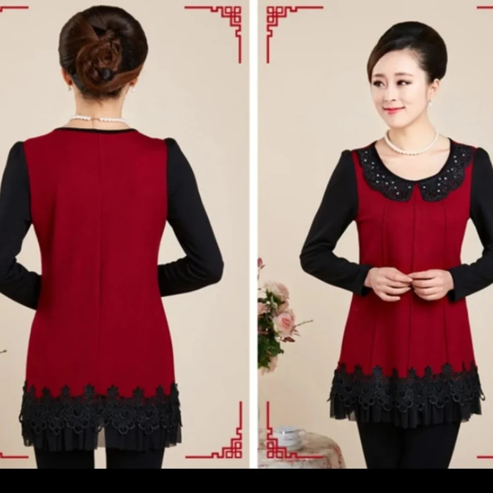 Korean Red and Black dress size S looks so cute totally new never worn - Picture 2 of 4